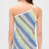 Kit Striped Knit Sweater One Shoulder Top