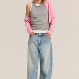 Angelica Button Up Sweater Rose