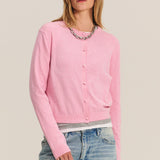 Angelica Button Up Sweater Rose