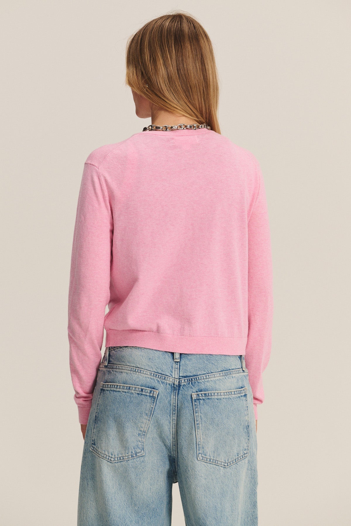 Angelica Button Up Sweater Rose