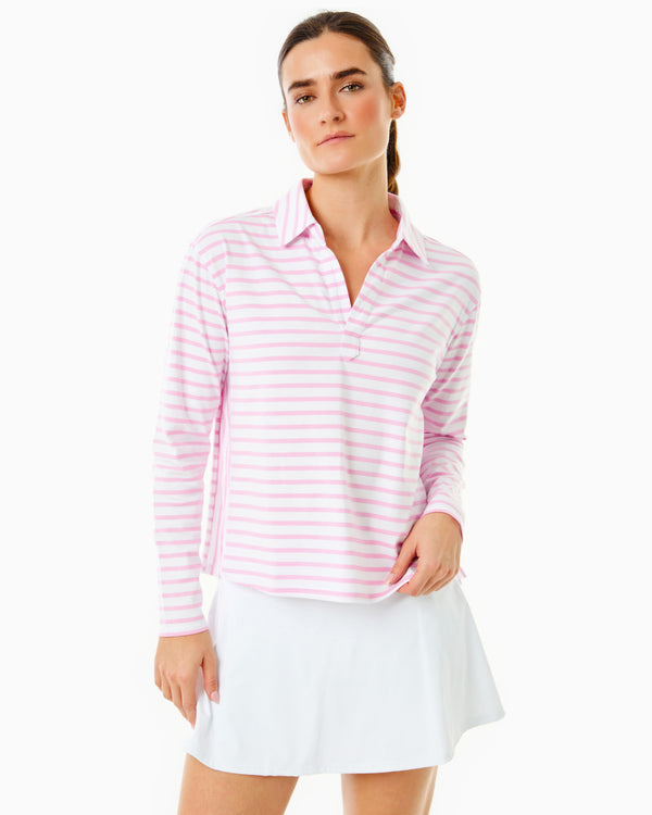 Cotton Mix Midweight Mulberry Long Sleeve White/ Bubblegum