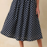 Erica Midi Skirt Navy Polka Dot