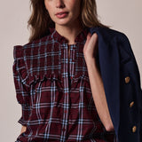 The Nicolette Shirt Aqua Plaid