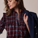 The Nicolette Shirt Aqua Plaid