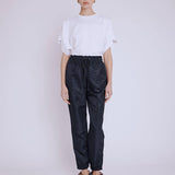 Patty Black Straight Drawstring Pants