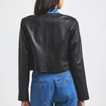 Penny Stretch Leather Jacket Black