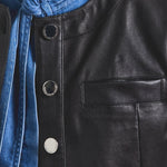 Penny Stretch Leather Jacket Black