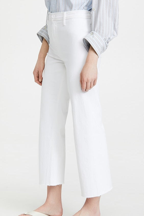 Penny High Rise Wide Leg Crop Jeans Blizzard White