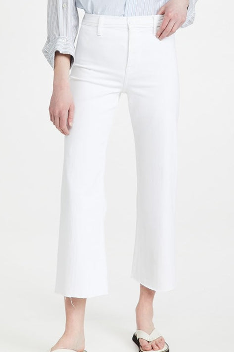 Penny High Rise Wide Leg Crop Jeans Blizzard White
