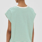 Trina Muscle Tee Vert Stripe
