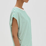 Trina Muscle Tee Vert Stripe
