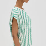 Trina Muscle Tee Vert Stripe