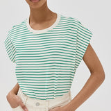 Trina Muscle Tee Vert Stripe