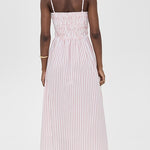 Bianca Strappy Midi Dress Ruby Stripe