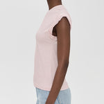 Olivia White Ruby Stripe Cap Sleeve Tee