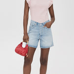Olivia White Ruby Stripe Cap Sleeve Tee