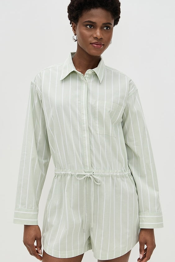 Amelie Romper Pistachio Stripe
