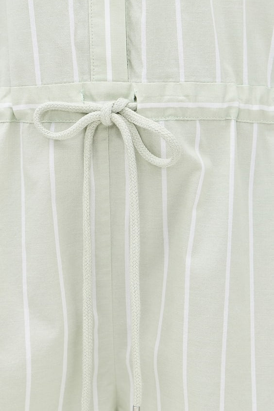 Amelie Romper Pistachio Stripe
