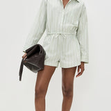 Amelie Romper Pistachio Stripe