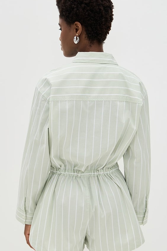 Amelie Romper Pistachio Stripe