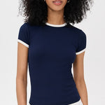 Renee Baby Ringer Tee Maritime (Navy) and White