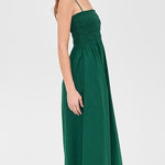 Bianca Shirred Bodice Dress Emerald