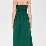 Bianca Shirred Bodice Dress Emerald