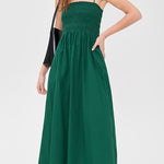 Bianca Shirred Bodice Dress Emerald