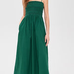 Bianca Shirred Bodice Dress Emerald