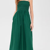 Bianca Shirred Bodice Dress Emerald