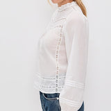 Reyna Long Sleeve Button Up Top White