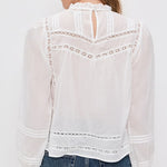 Reyna Long Sleeve Button Up Top White