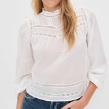 Reyna Long Sleeve Button Up Top White