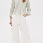 Ramy Cropped Button Up Leon Stripe