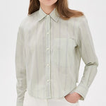 Ramy Cropped Button Up Leon Stripe