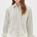 Ramy Cropped Button Up Leon Stripe