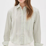 Ramy Cropped Button Up Leon Stripe