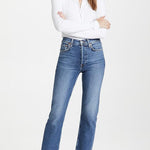 70s High Rise Comfort Stretch Stove Pipe Jeans Mid 70's