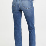 70s High Rise Comfort Stretch Stove Pipe Jeans Mid 70's