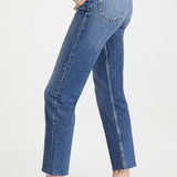 70s High Rise Comfort Stretch Stove Pipe Jeans Mid 70's