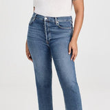 70s High Rise Comfort Stretch Stove Pipe Jeans Mid 70's