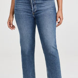 70s High Rise Comfort Stretch Stove Pipe Jeans Mid 70's