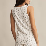 Emily Floral Scoop Neck Tank Crystal