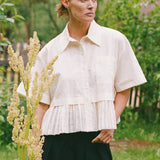 Solene Solid Combo Shirt Cream