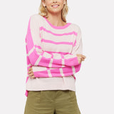 BRODIE  Boxy Stripe Crew Neck Jumper