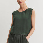 Bonny Sleeveless Satin Top Marsh