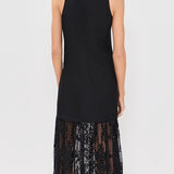 Marja Embroidery Mesh Combo Tank Dress Black
