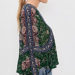 Melba Print Long Sleeve Top Green