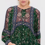 Melba Print Long Sleeve Top Green