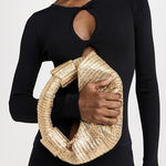 Metallic Raffia Lopsy Bag